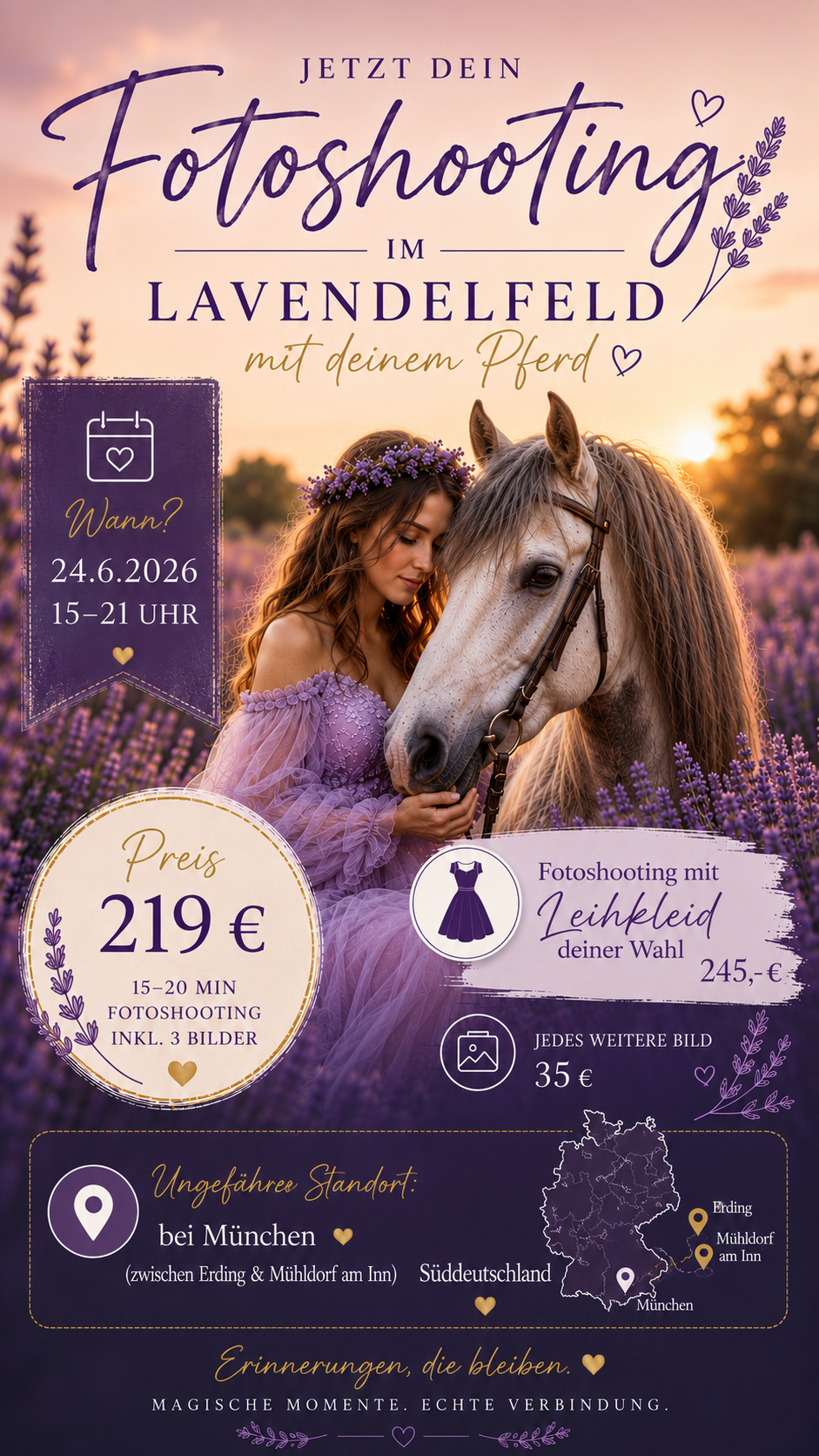 Fotoshooting im Lavendelfeld - jetzt Termin sichern