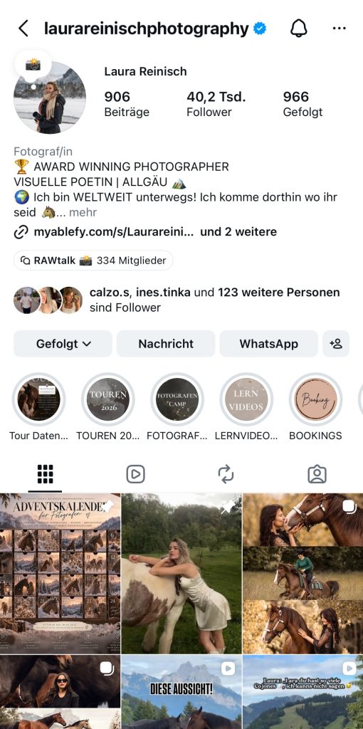Instagram Laura Reinisch Photography – Fotografencamp 2027